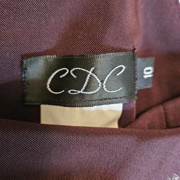 CDC Sparkling Maroon Cocktail Dress Sleeveless Cutout Back Size 10 Midi Length - Picture 9 of 14